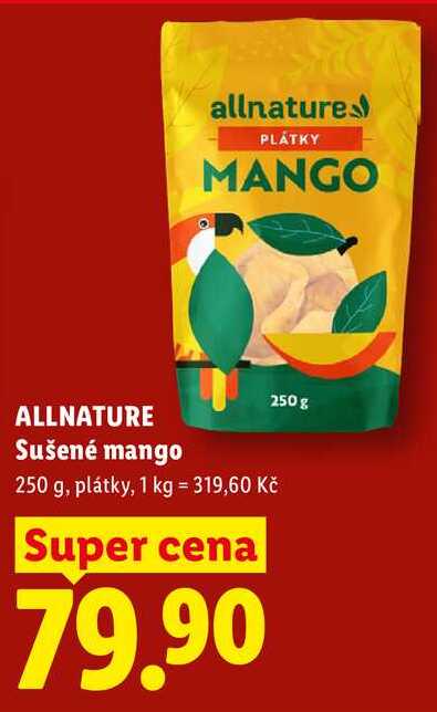 ALLNATURE Sušené mango, 250 g