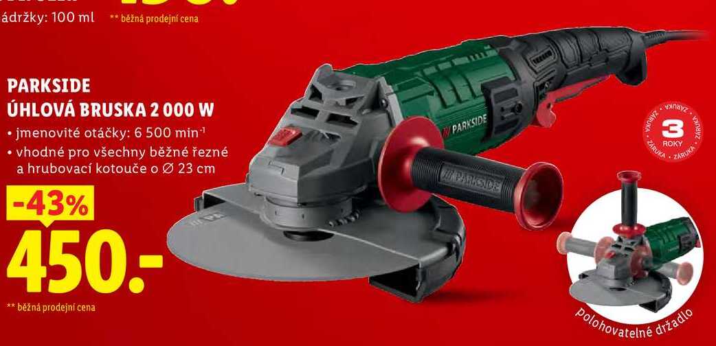 PARKSIDE ÚHLOVÁ BRUSKA 2 000 W 