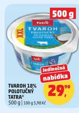 TVAROH 18% POLOTUČNÝ TATRA, 500 g