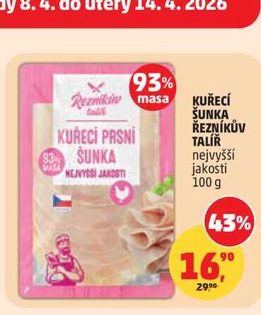 KUŘECÍ ŠUNKA ŘEZNÍKŮV TALÍŘ, 100 g 