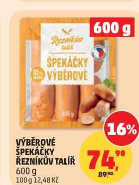 VÝBĚROVÉ ŠPEKÁČKY ŘEZNÍKŮV TALÍŘ, 600 g