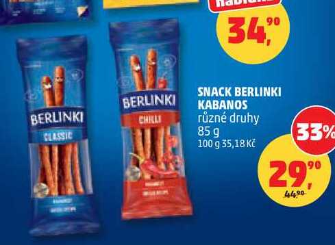SNACK BERLINKI KABANOS, 85 g
