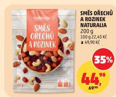 SMĚS OŘECHŮ A ROZINEK NATURALIA, 200 g
