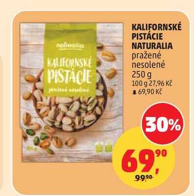 KALIFORNSKÉ PISTÁCIE NATURALIA pražené nesolené, 250 g