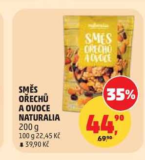 SMĚS OŘECHŮ A OVOCE NATURALIA, 200 g 