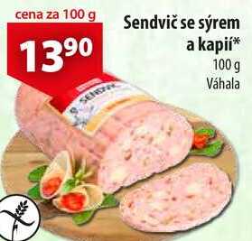Sendvič se sýrem a kapií, 100 g