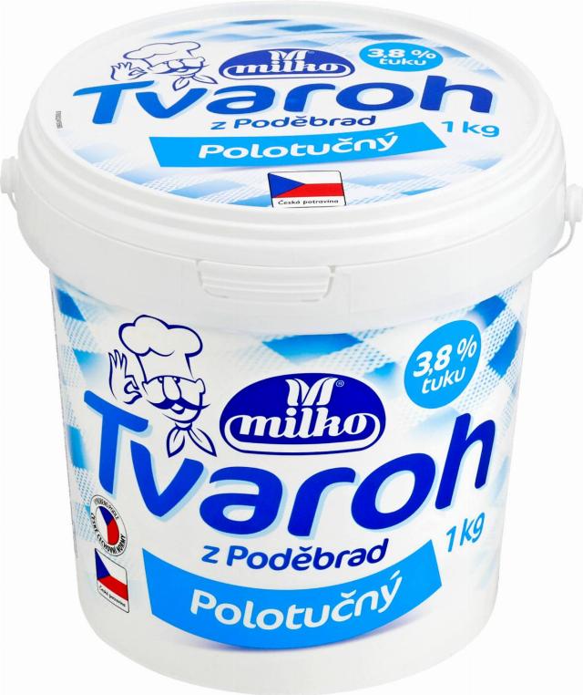 Milko Tvaroh polotučný/ tučný tuk 3,8 %/ 9%