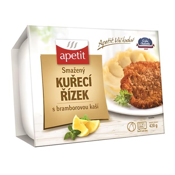 apetit Smažený kuřecí řízek s bramborovou kaší