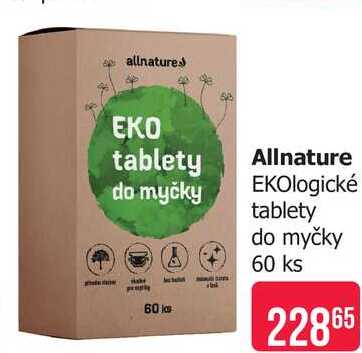 Allnature EKOlogické tablety do myčky 60 ks
