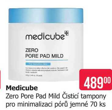Medicube Zero Pore Pad Mild Čisticí tampony pro minimalizaci pórů jemné 70 ks
