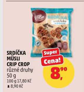 SRDÍČKA MÜSLI CRIP CROP, 50 g