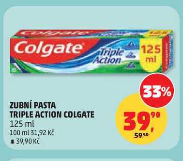 ZUBNÍ PASTA TRIPLE ACTION COLGATE, 125 ml 