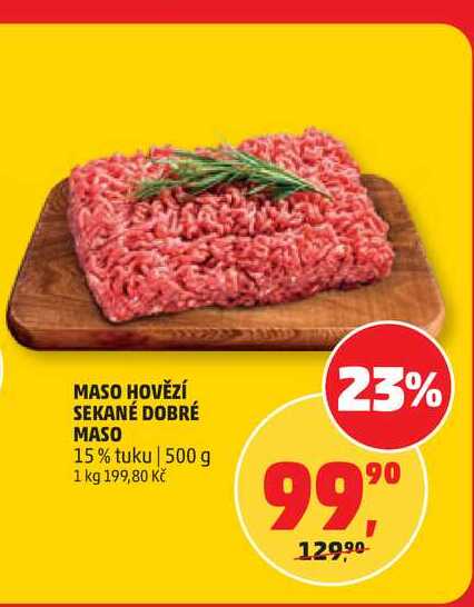 MASO HOVĚZÍ SEKANÉ DOBRÉ MASO, 500 g 