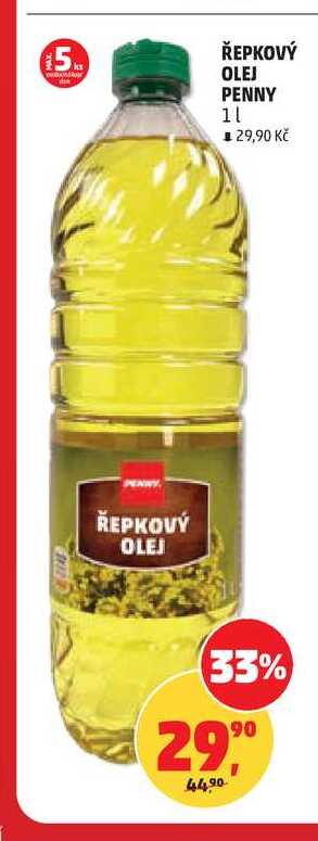 ŘEPKOVÝ OLEJ PENNY, 1 l