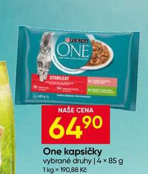 Purina One kapsičky vybrané druhy 4×85 g