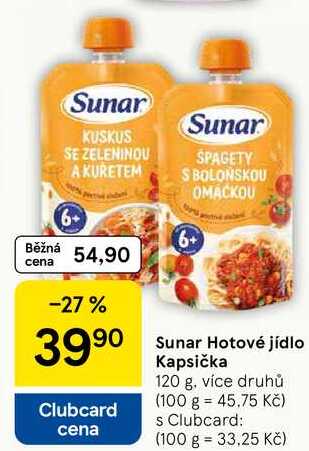 Sunar Hotové jídlo Kapsička, 120 g, více druhů  