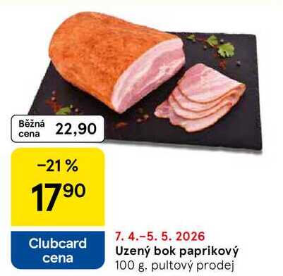 Uzený bok paprikový, 100 g