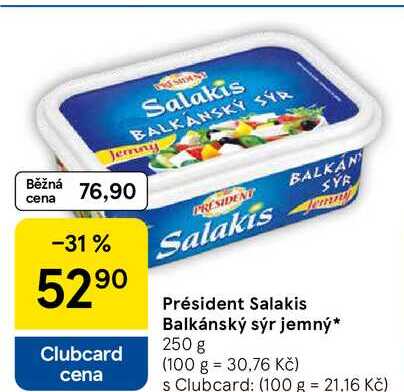 Président Salakis Balkánský sýr jemný, 250 g  