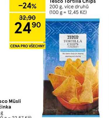 Tesco Tortilla Chips, 200 g, více druhů 