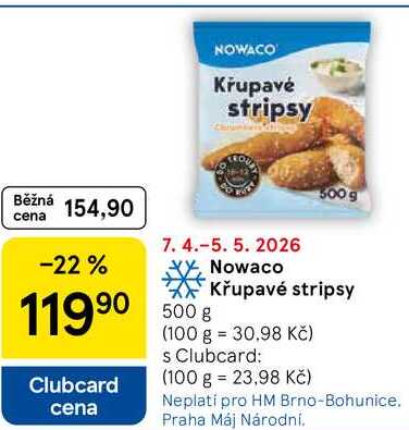 NOWACO Křupavé stripsy, 500 g