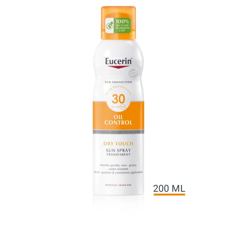 Eucerin Sun Dry Touche Transparentní sprej na opalování SPF 30 200 ml