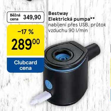 Bestway Elektrická pumpa, nabíjení přes USB. průtok vzduchu 90 l/min  