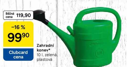 Zahradní konev, 10 I, zelená, plastová 