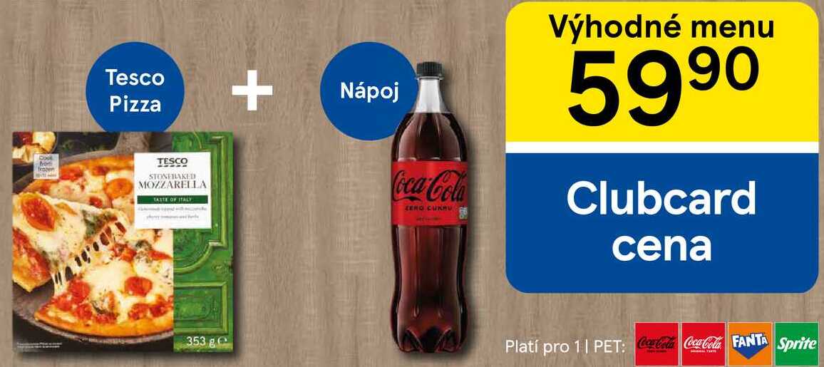 Výhodné menu Tesco Pizza + nápoj