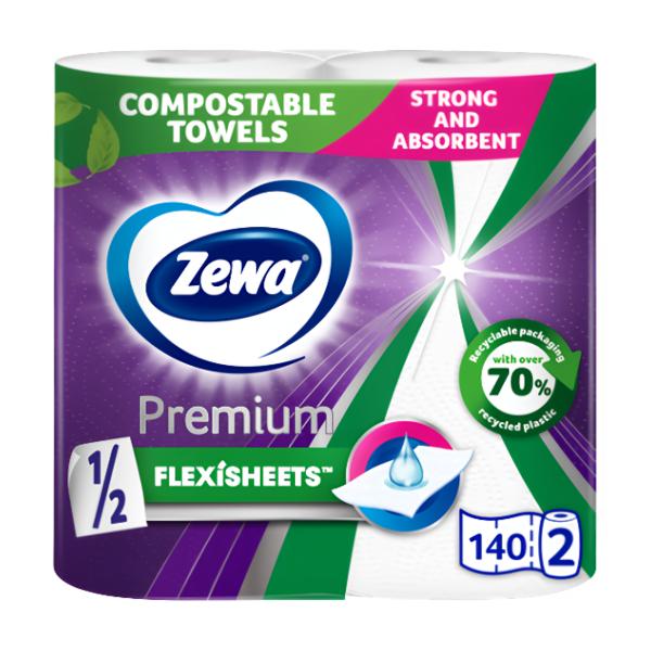 Zewa Premium FlexiSheets kuchyňské utěrky, 2vrstvé, 2 role