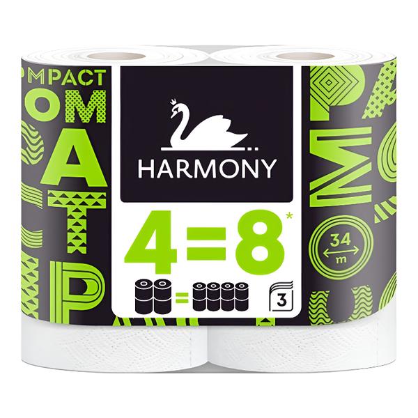 Harmony Compact Toaletní papír 3vrstvý, 4 role