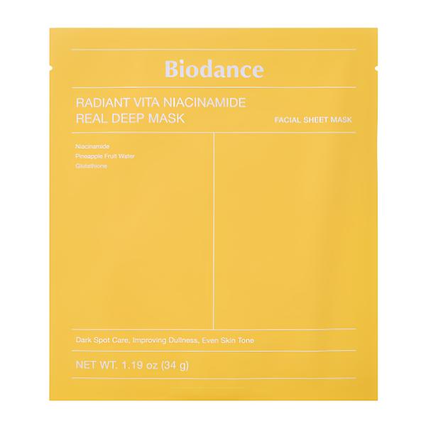 Biodance Radiant Vita Niacinamide Real Deep Mask Rozjasňující pleťová maska s niacinamidem, 34 g
