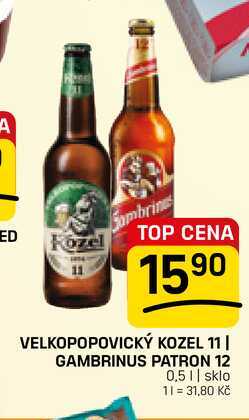 VELKOPOPOVICKÝ KOZEL 11 | GAMBRINUS PATRON 12 0,5l