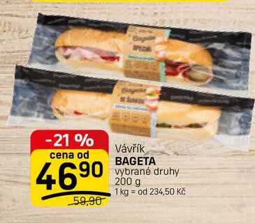BAGETA vybrané druhy 200 g