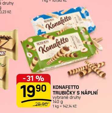 KONFETTO TRUBIČKY S NÁPLNÍ vybrané druhy 140 g 
