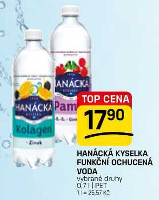 HANÁCKÁ KYSELKA FUNKČNÍ OCHUCENÁ VODA vybrané druhy 0,7l