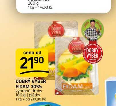 DOBRÝ VÝBER EIDAM 30% vybrané druhy 100 g
