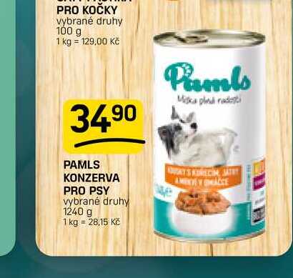 PAMLS KONZERVA PRO PSY vybrané druhy 1240 g 