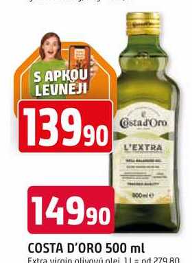 COSTA D'ORO 500 ml Extra virgin olivový olej
