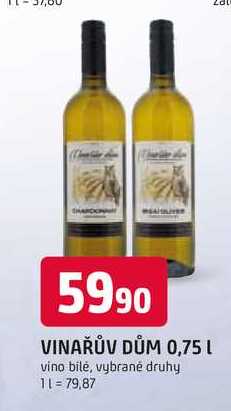 VINAŘŮV DŮM 0,75 L vino bilé