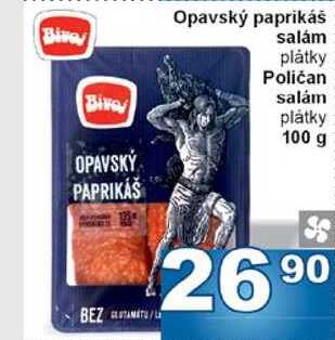 Opavský paprikáš salám plátky 100g