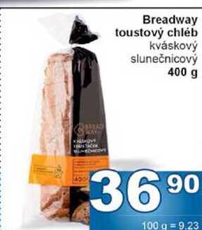 Breadway toustový chléb kváskový slunečnicový 400 g 