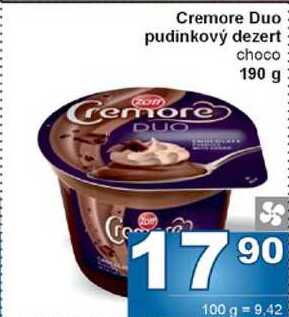 Cremore Duo pudinkový dezert 190g