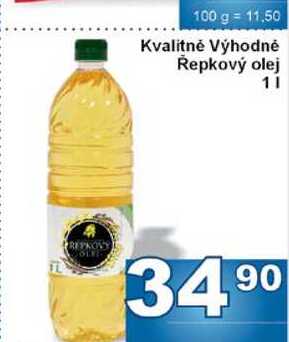 Kvalitně Výhodné Řepkový olej 1l