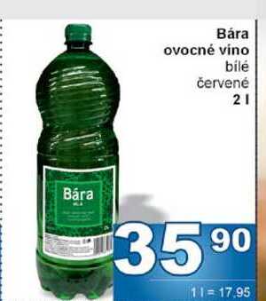 Bára ovocné víno bílé červené 2l