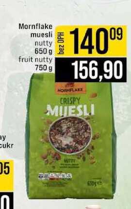 Mornflake muesli nutty 650 g fruit nutty 750 g