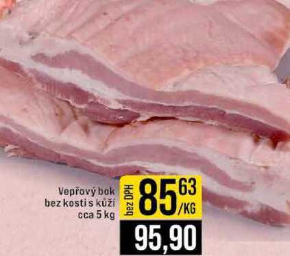 Vepřový bok bez kosti s kůží cca 5 kg