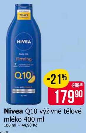 Nivea Q10 výživné tělové mléko 400 ml