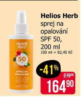 Helios Herb sprej na opalování SPF 50, 200 ml
