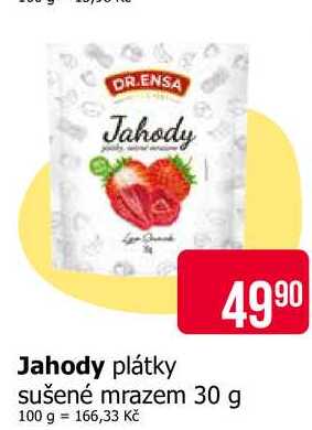 DR.ENSA Jahody plátky sušené mrazem 30 g
