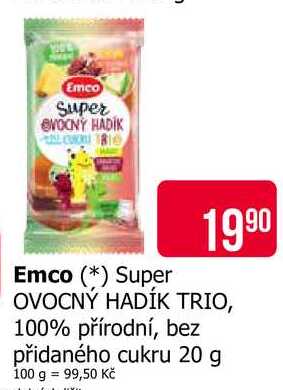 Emco Super OVOCNÝ HADİK TRIO, 100% přírodní, bez přidaného cukru 20 g 